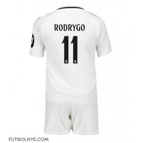 Camiseta Real Madrid Rodrygo Goes #11 Primera Equipación para niños 2024-25 manga corta (+ pantalones cortos)